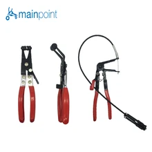 Mainpoint 3Pcs Auto/Car Repairs Hand Tools Bent Nose Hose Clamp Pliers Cable Type Flexible Wire Long Reach Hose Clip Pliers