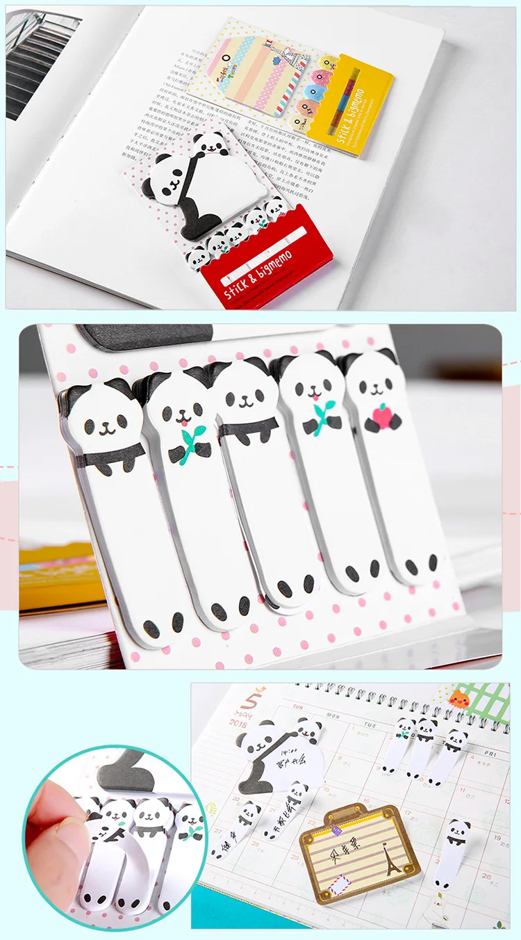 Cartoon Cat Panda Memo Pad N Times Sticky Notes Notepad Cute stickers Escolar Papelaria School Supplies Bookmark Label