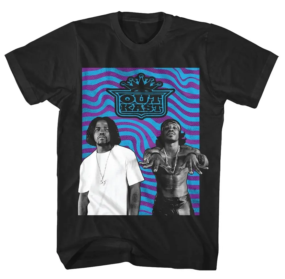 Outkast волнистые фото S, M, L, XL, 2XL, 3XL черная футболка новая 2017 хлопок с коротким рукавом футболка футболки мужские повседневные футболки