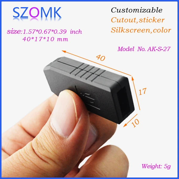

top sales small plastic USB enclosure (20 pcs) 40*17*10mm USB case plastic project box