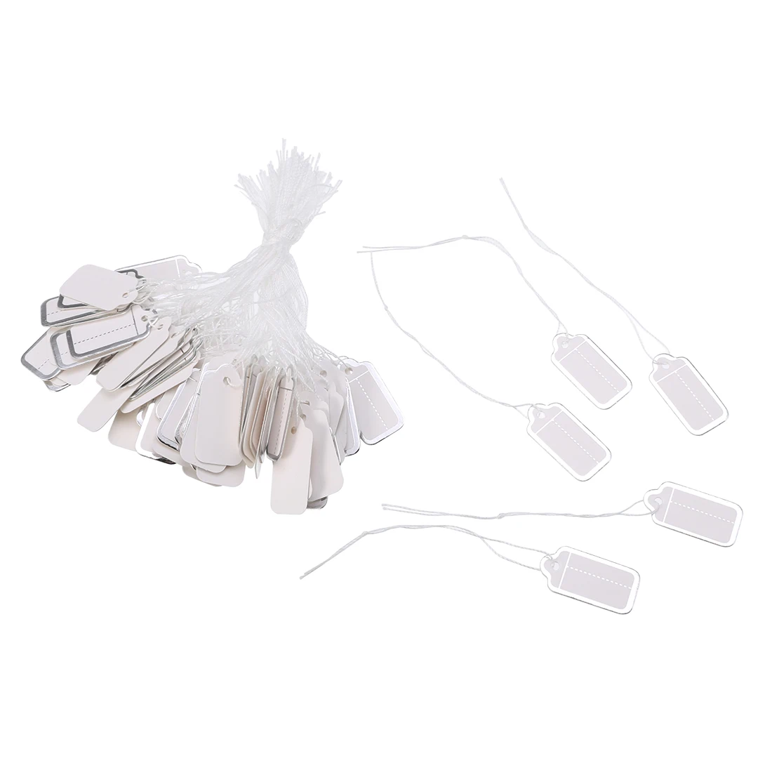 500pcs/lot DIY String Price Label Paper Blank Pricing Tags Packaging Label Garment Tags Gift Card for Jewelry Clothing Display