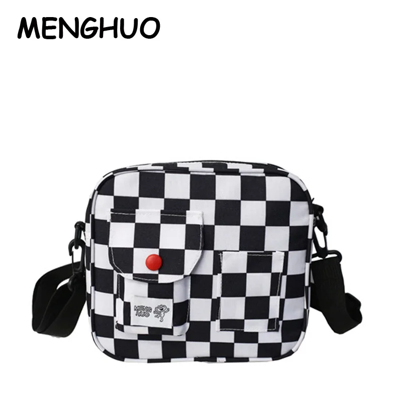 

Menghuo Oxford Cloth Personality Hit Color Small Square Bag Female New Fashion High Quality Casual Wild Shoulder Messenger Bag