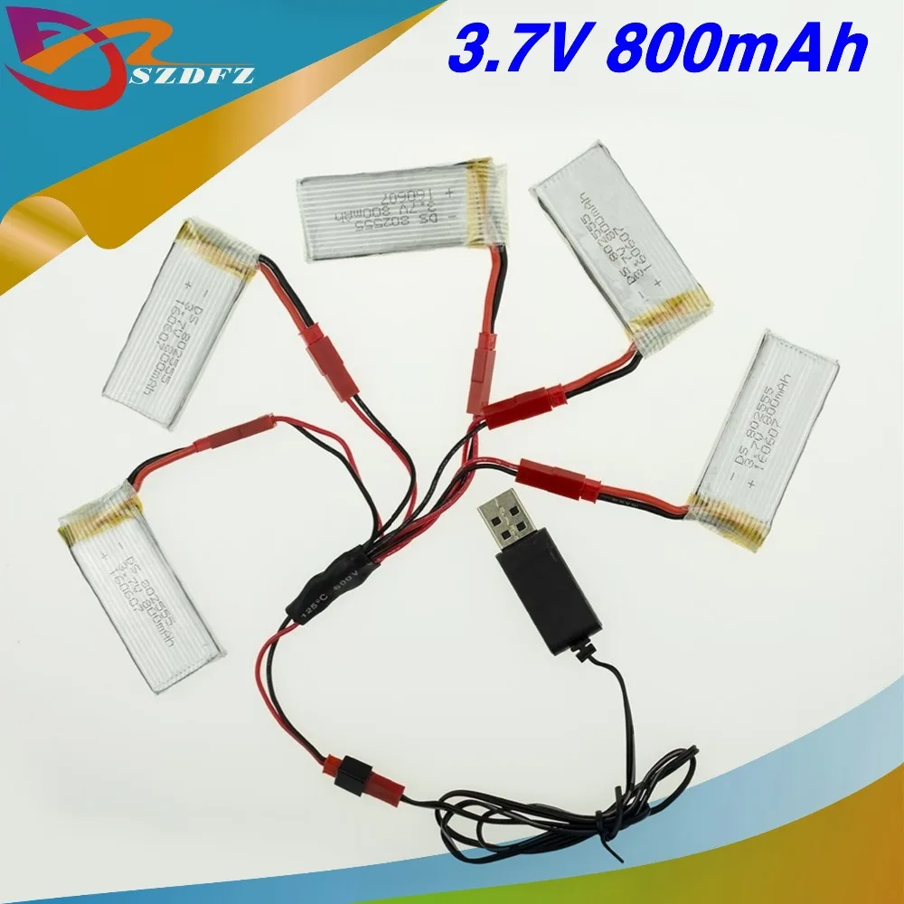3 7 V 800 mah lli-po аккумулятор с зарядным кабелем и usb-кабелем для JJRC H12C H12 V636 V686 V686G V686J V686K