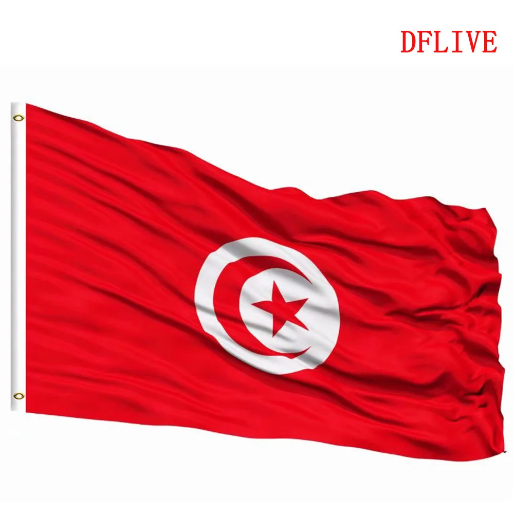 Флаг страны Туниса DFLIVE 3x5 футов печатный полиэфирный флаг 90x150 см накидка