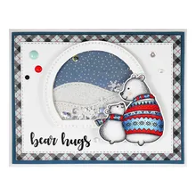 Abraços de Urso Polar YaMinSanNiO Amigos Morre Morre e Selos Claras De Corte De Metal para o Cartão Que Faz Scrapbooking Artesanato de Papel Embossing(China)