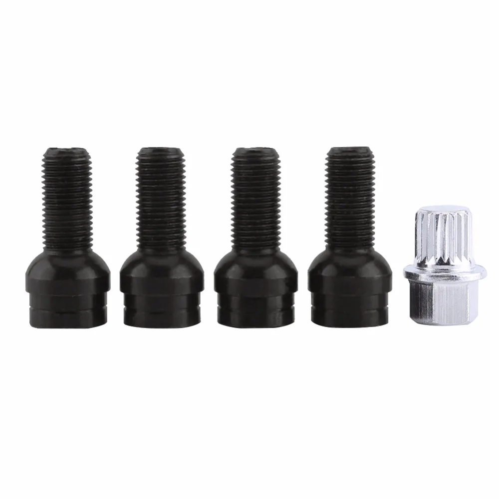 4+1 Wheel Bolts & Lock Lug Nut Set with Key for VW Golf4 MK4 Passat B5