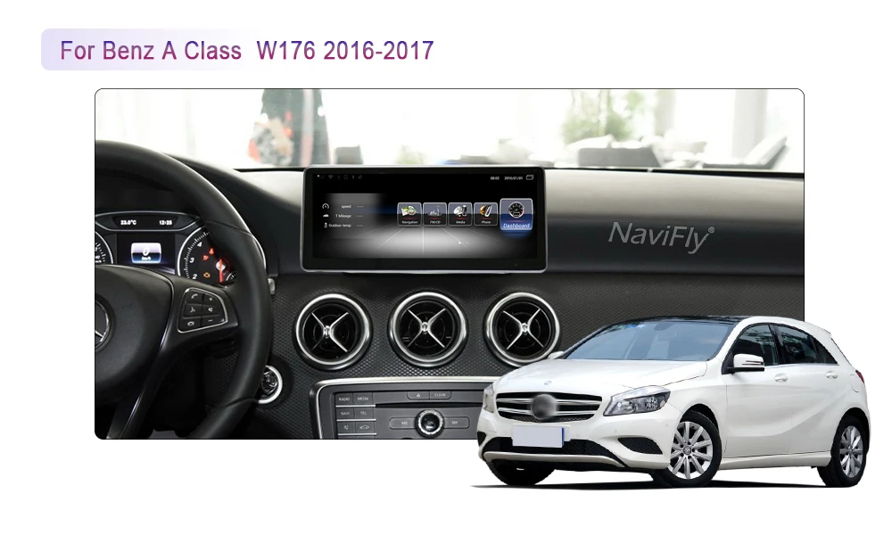 Top NaviFly Android 7.1 car multimedia player for Mercedes Benz A Class W176 2016-2017 A180 A220 A250 A200 GPS Navigation 4G LTE 6