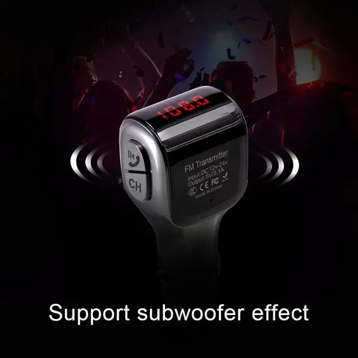 Bluetooth 5,0 fm-передатчик автомобильный модулятор беспроводной двойной USB MP3-плеер GDeals