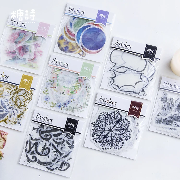 

160PCS/8bags Practical Paper decorative washi stickers