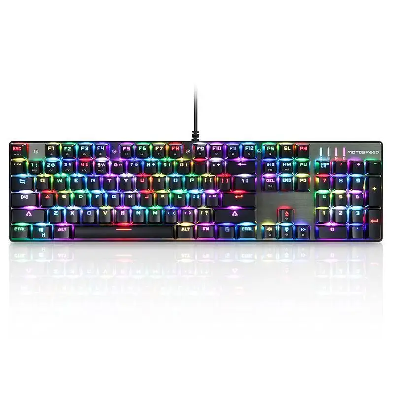  MOTOSPEED CK104 Metal 104 keys Mechanical Gaming Keyboard Blue Switches Wired USB Colorful LED Back