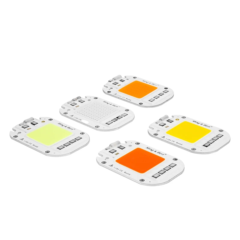 Светодиодный чип COB интеллектуальный IC многоцветные бусины 5 шт. 220 В RGB красный