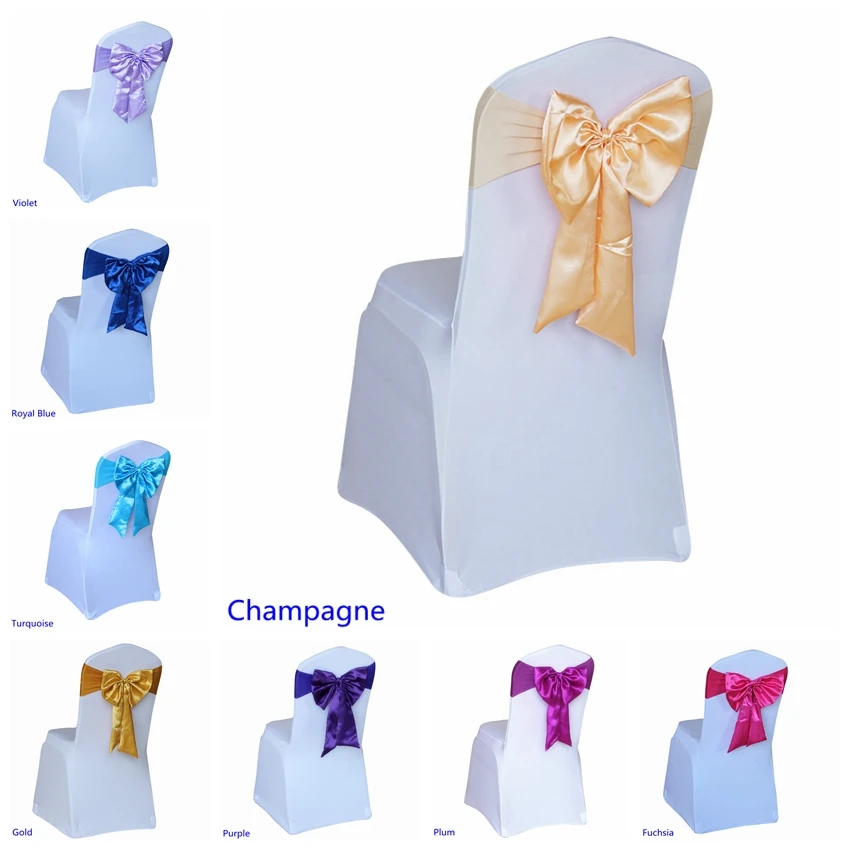 20 Colours Spandex Chair Sash Butterfly Style Satin Bow Tie Lycra