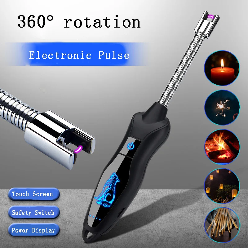 

Touch Screen 360° Rotation USB rechargeable Cigarette Lighters Kitchen Igniter Windproof Plasma Electric Novelty Lighter ARC