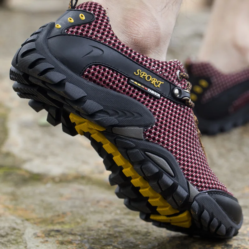 Tênis para Caminhada ao ar Livre dos Homens Sapatos de Trekking Tênis para Caminhada Verão Malha Respirável Camping Escalada Homens Tático Caminhadas Sapatos Homens Tênis