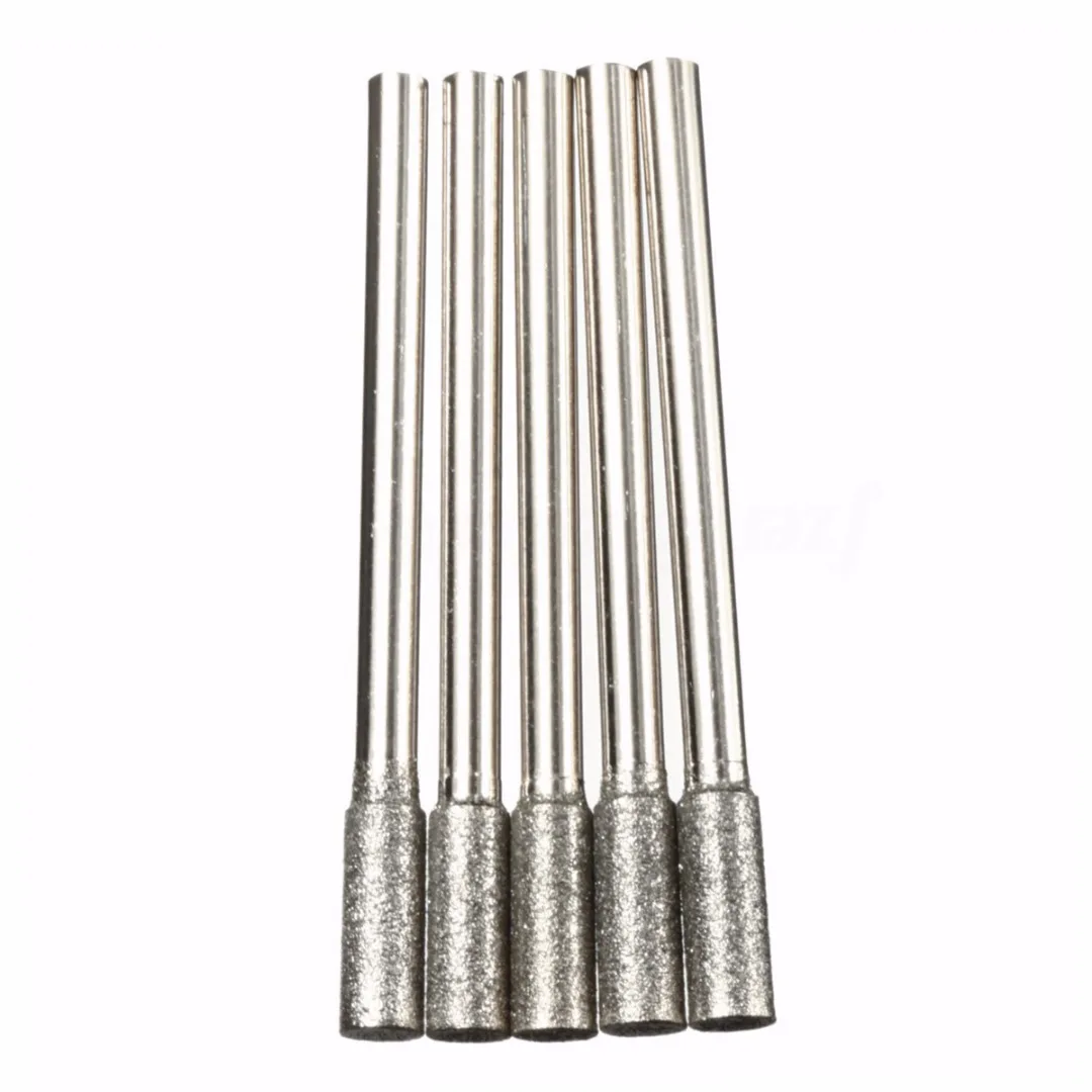 5pcs  New Diamond Grinding Burr Drill Bits 4mm Grinding Diameter For Rotary Tool