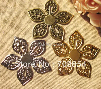 

free shipping!!! 100pcs/lot gold plated /silver plated/ white K 40mm filigree wrap connector jewelry findings