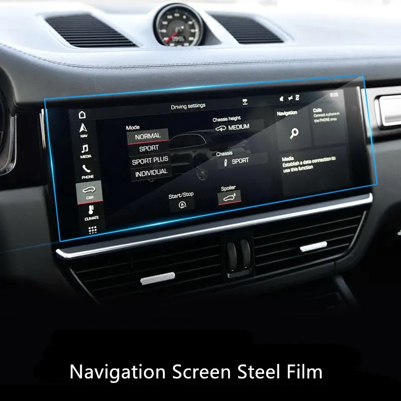 

Car GPS Navigation Screen Glass Steel Protective Film For Porsche Panamera Cayenne Macan Control Of LCD Screen Interior Sticker