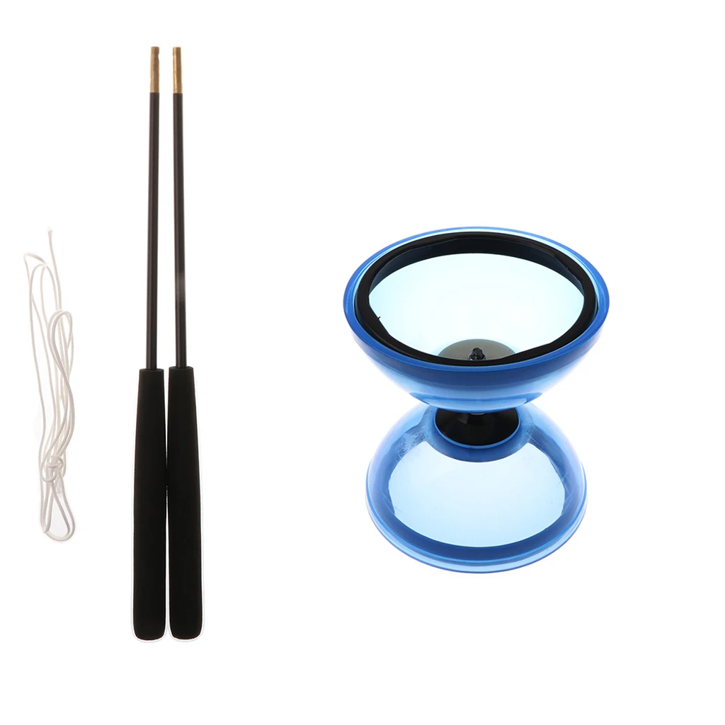 2 SET Professional 1-Bearing 5-inch Chinese Yoyo Diabolo Toy with Aluminum Sticks