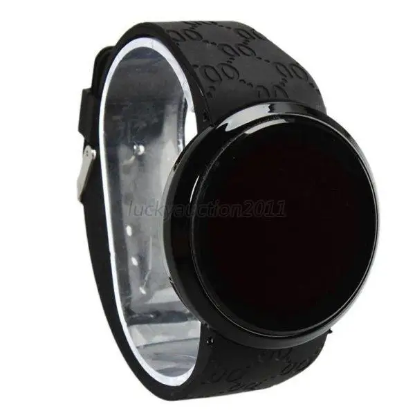 Дизайнерские модные водонепроницаемые мужские часы светодиодный сенсорный экран дата Силиконовые наручные часы