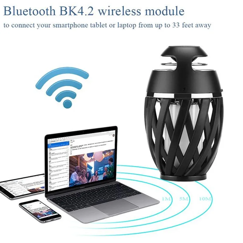 Bluetooth динамик USB светодиодные лампы пламени Открытый Портативный Led пламя