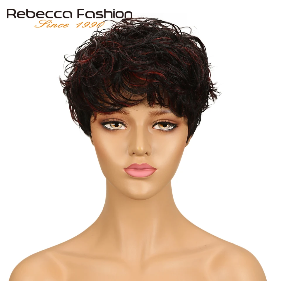 Rebecca Short Wet And Wavy Wave Wig Brazilian Remy Human ...
