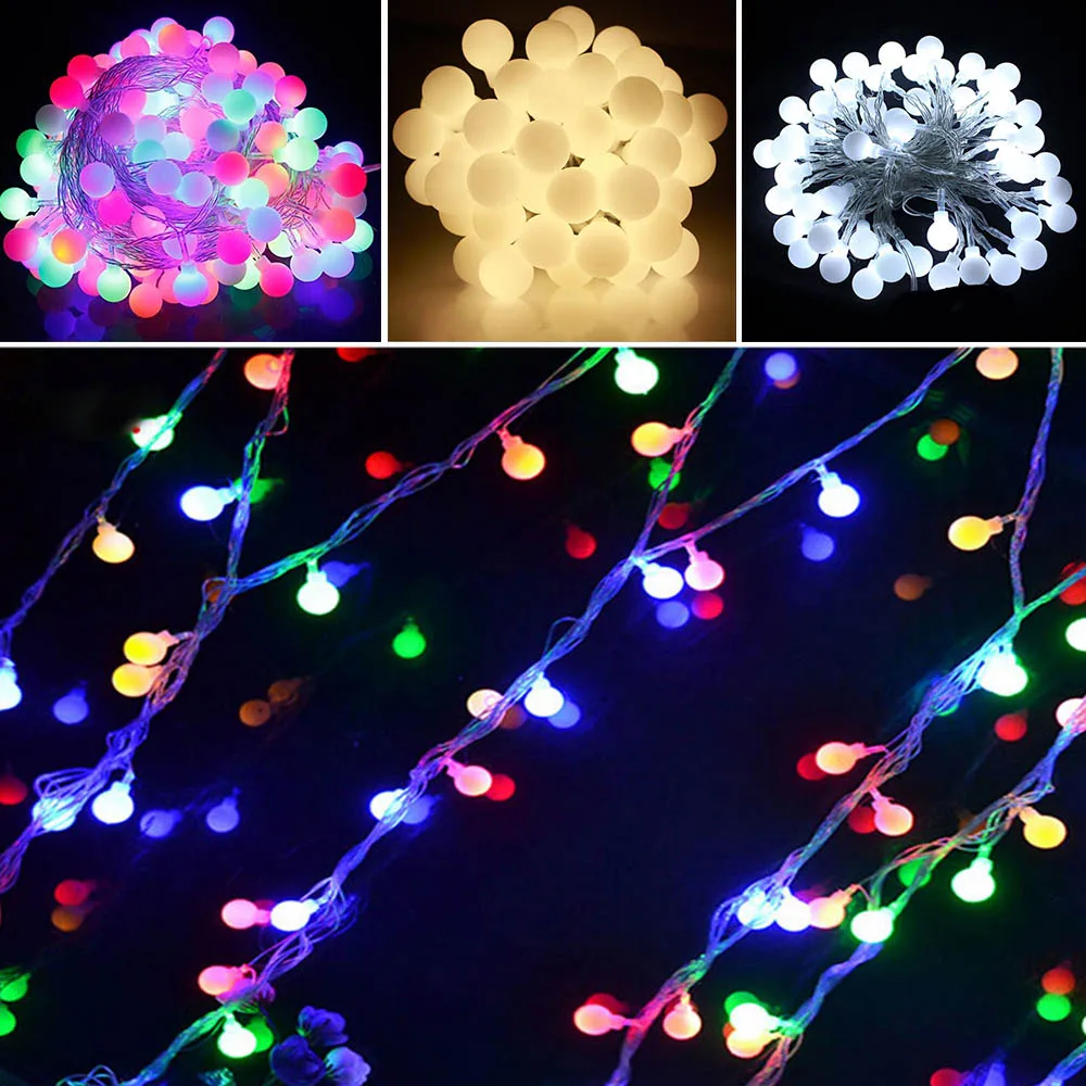 Buy 10M led string lights with rgb ball AC220V holiday