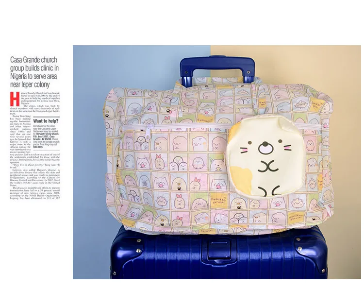 IVYYE 1 шт. Sumikko guurashi модная переносная дорожная сумка с аниме многоразовые складные сумки-тоут сумки для багажа Сумки для хранения новые