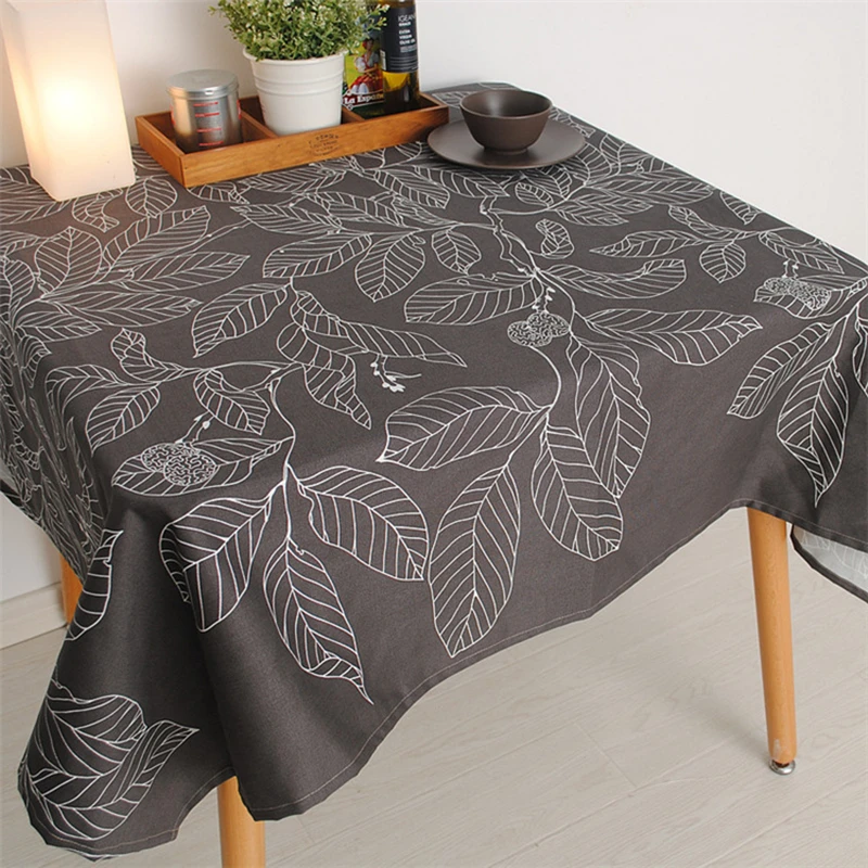 Скатерть из хлопка серая с принтом 140*180 см|table cloth cover|gray table clothstablecloth custom |