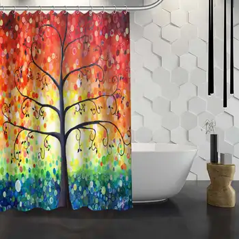 

Custom Color Tree Shower Curtain Waterproof Fabric Bath Curtain for Bathroom WJY1.17