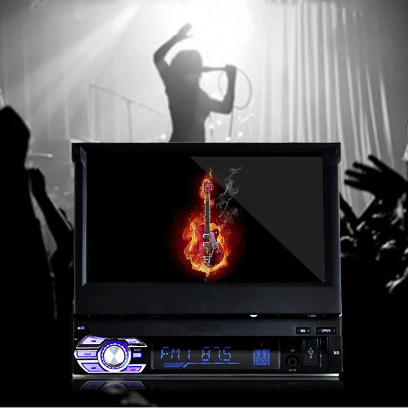 

Car Radio 7 Inch HD Touch Screen telescopic MP5/ MP4 car Player autoradio Bluetooth AUX Stereo Radio Remote Control In Dash