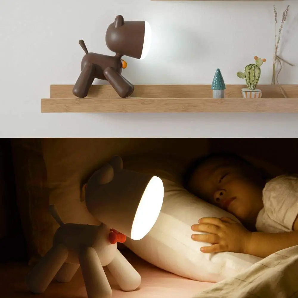 

Little Dog LED Table Lamp Reading Desk Lamp Puppy Night Light For Home Bedroom Decoration USB Rechargeable Light Children Gift