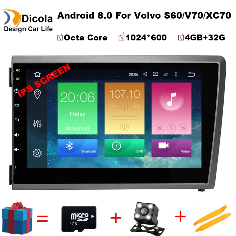 

Android8 Car DVD CD Player autostereo GPS navigation for VOLVO S60 V70 XC70 2000-2004 auto radio tape recorder multimedia player