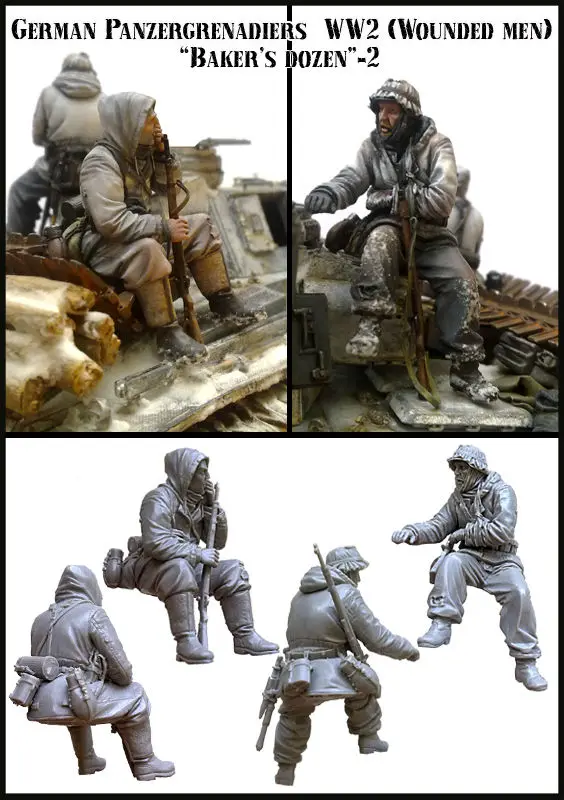 [Tuskmodel] 1 35 масштаб смолы комплект модели фигурки WW2 немецких солдат panzer set2|model figure