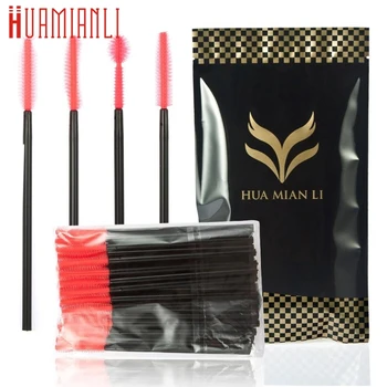 

100Pcs Disposable Silicone Eyelash Brushes Makeup Wands Mascara Wands for Popular Brand HUAMIANLI Levert Dropship FEB28