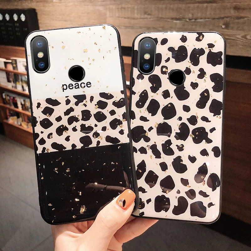 

Luxury Fashion Cases For Xiaomi Mi 9 Case / Mi 8 / Explorer edition / SE / Mi 8 Lite Cover Leopard Gold foil Bling Funda Coque