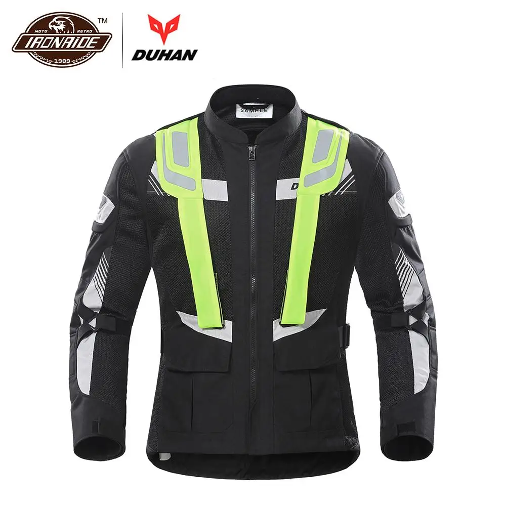 

DUHAN Breathable Motorcycle Jacket Men Motorbike Jacket Protective Gear Mesh Reflective Moto Riding Jacket Motorcycle Protection