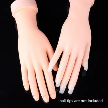 

Nail Art Practice Hand Model Flexible Movable Soft False Fake Hands For Nail Art Training Display Model Manicure Tool