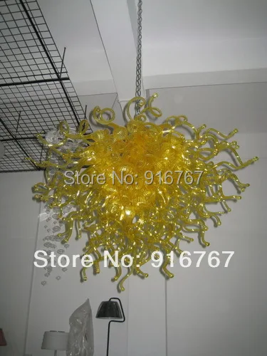 

LR066 - Free Shipping Small Hanging Yellow Glass Chandelier