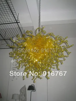 

LR066 - Free Shipping Small Hanging Yellow Glass Chandelier