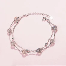 Droppshipping натуральный лунный камень браслеты для женщин корейский стиль двойной слои краткое кристалл бисерный браслет ювелирное изделие интимные аксессуары