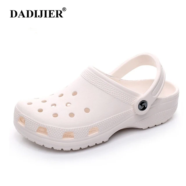DADIJIER New 2018 Classic Women Sandals Design Fashion EVA croc Carved Women Slides Famous Flat Slipony Women Beach Shoes ST263