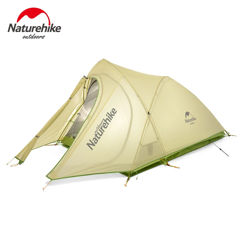 Outdoor 2 Person 20D Nylon Coating Silicone Waterproof Double Layer Tent Portable Ultralight Camping Tents PU4000mm With Mat