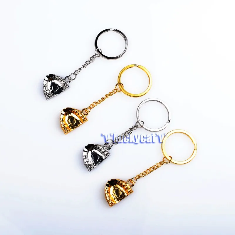 4Pcs Clinic Gift Molar Shaped Tooth Keychain Dental Keyring Ring Lab