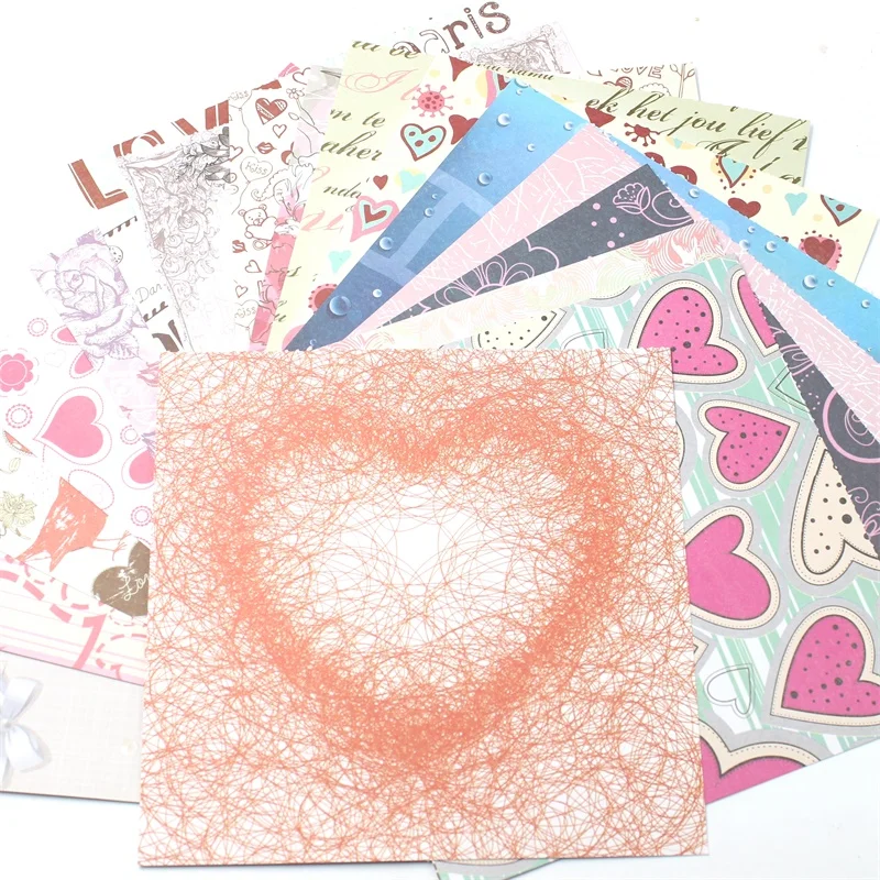 

YPP CRAFT 6'' Acid-Free Sweet Heart Pattern Decorative Scrapbooking paper set of 18sheets printed background craft paper