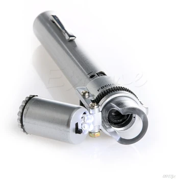 

Portable Mini 100x Magnification Pocket Microscope Jewelry Magnifier Glass Loupe with LED Light