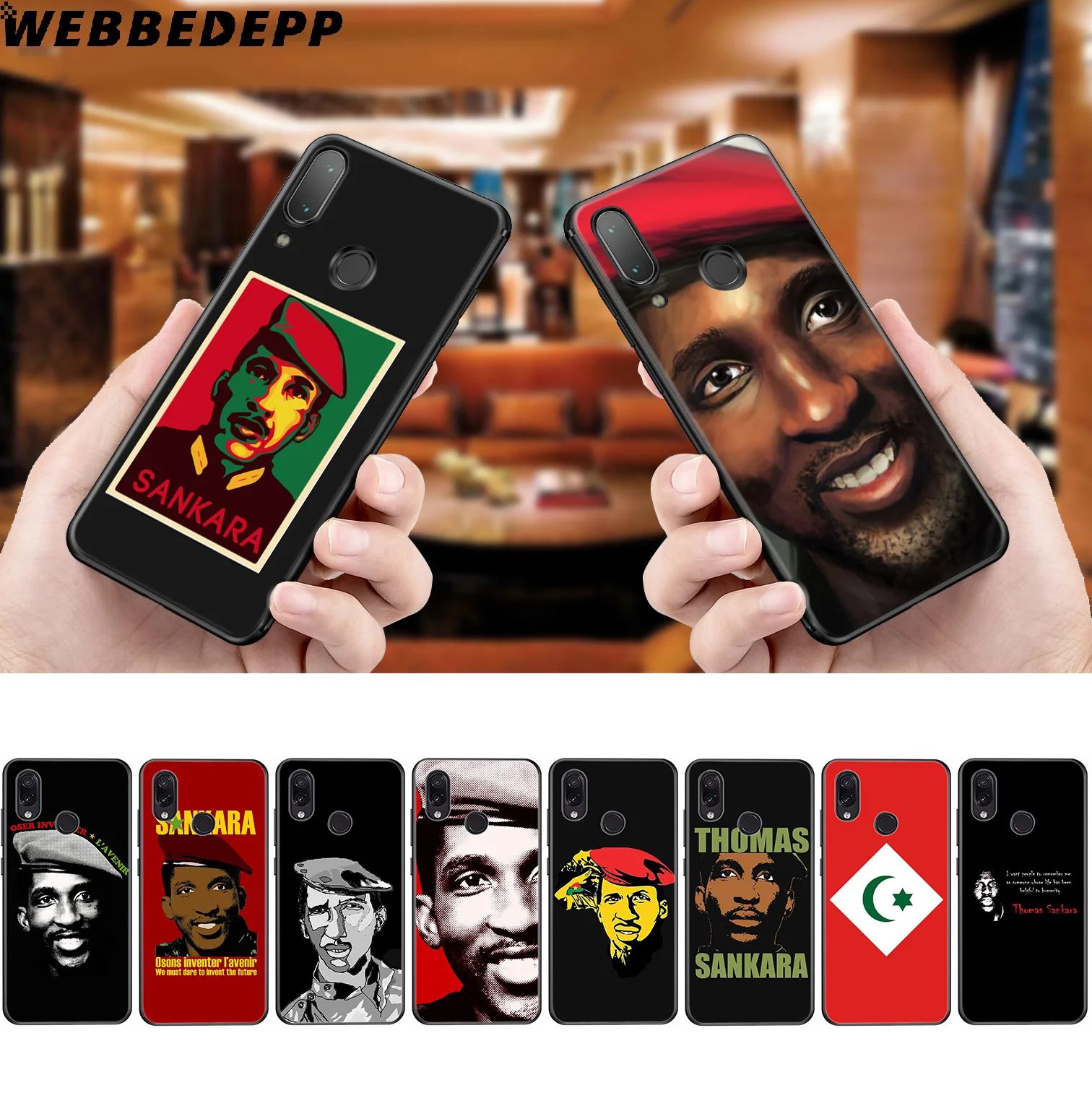 WEBBEDEPP Thomas Sankara Flag Soft Case for Xiaomi Redmi K20 7A 4A 4X 5 5A 6 6A S2 Note 8 4 7 Pro Plus Prime |