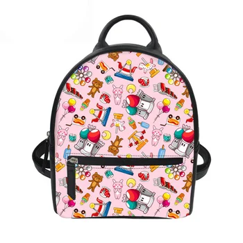 

Women Backpack School Backpacks for Girls Travel Mini Rucksack Animal Toys Printing Pu Leather Shoulder Bag Teen Book Bag