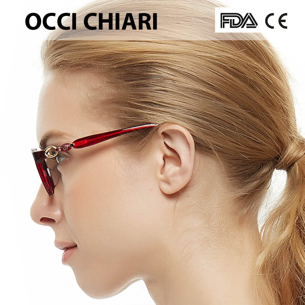 Najtaniej OCCI CHIARI 2018 Retro Vintage Design kobiety octan oprawki do okularów dla krótkowidzów przezroczyste soczewki damskie okulary okulary W CARLON