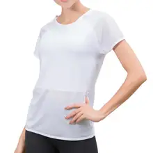 Для женщин короткий рукав быстросохнущие футболки Сексуальная черная сетка дышащие свободные безрукавки для тренажерный зал с йогой