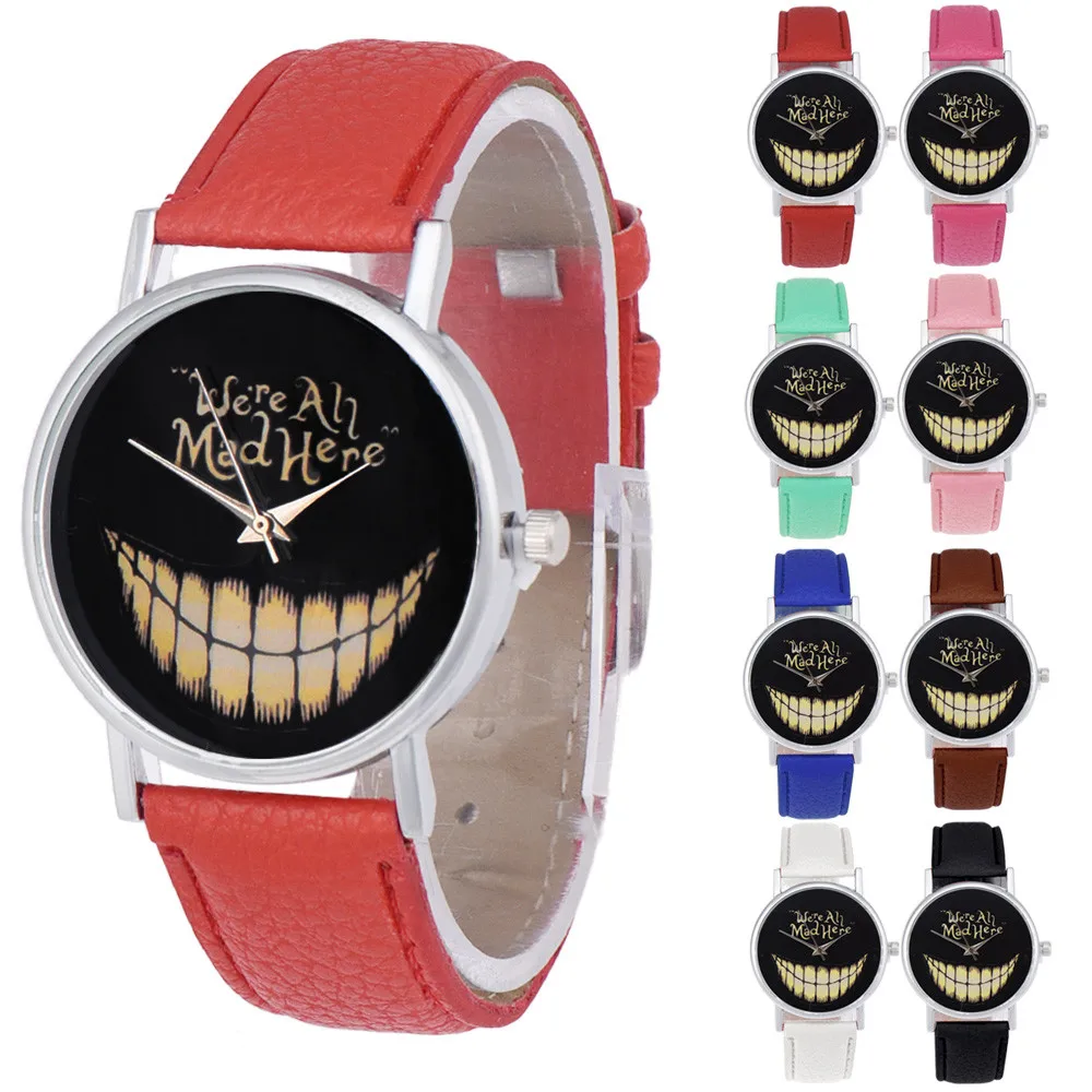 

Famous Brand Women Watches Smiling Face Leisure Time Clock Girl Leather Band Analog 2018 High Quality Casual Wrist Quartz Watch